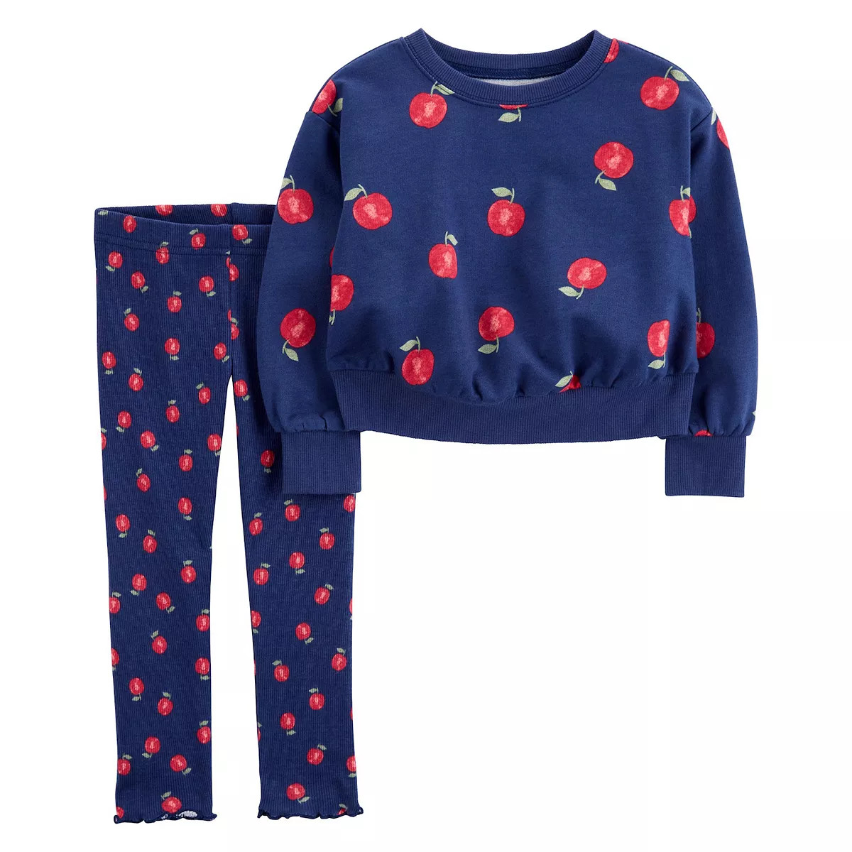 Toddler Girl Carter's 2-Piece Apple Sweatshirt and Pants Set | Kohl's