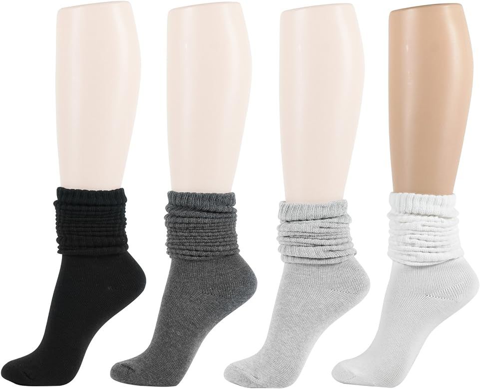 Women Scrunch Socks Knit Soft Warm Casual Fall Winter Knee Slouch Sock | Amazon (US)
