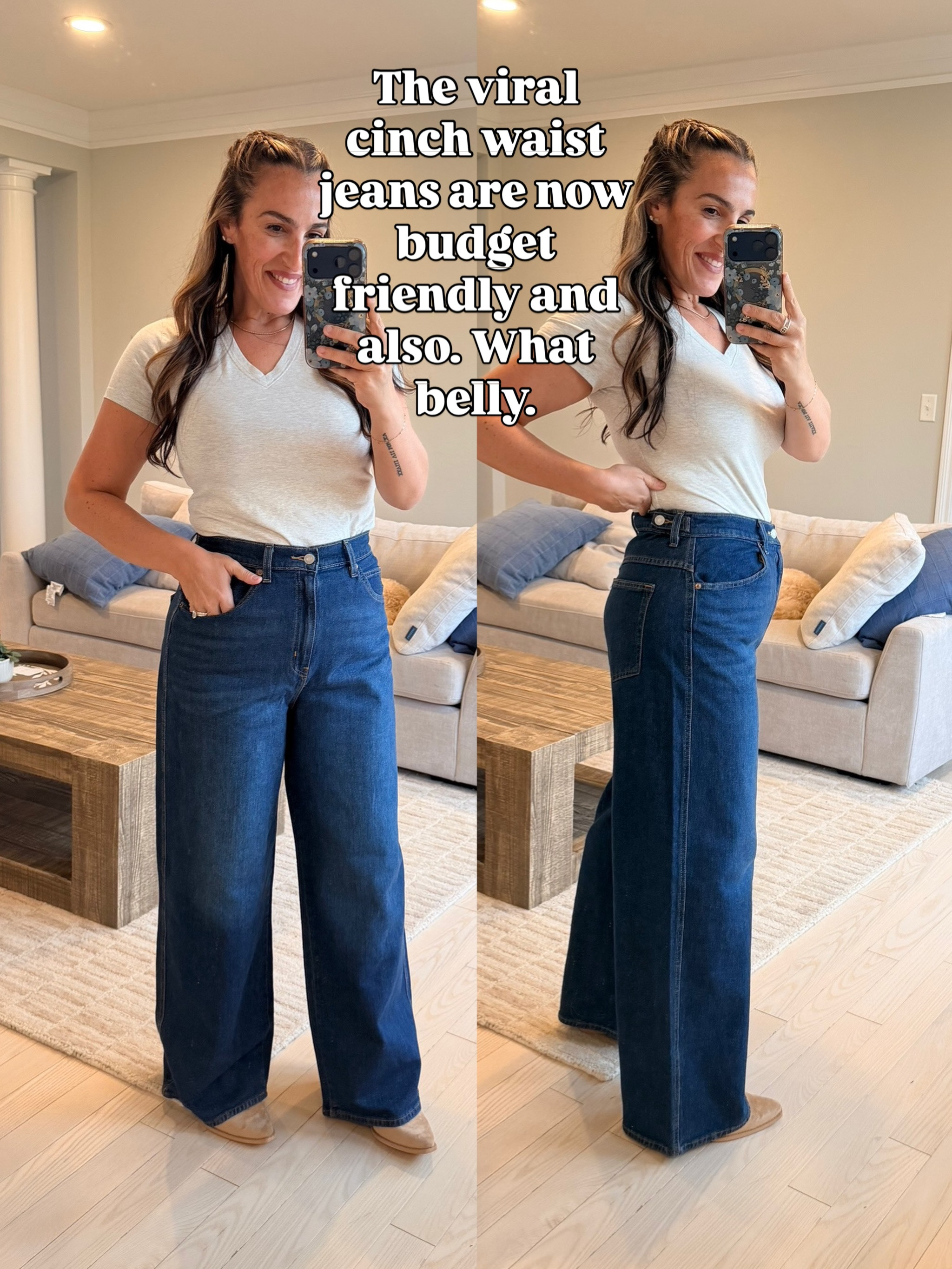 Wearing a size medium/8.  How classy do they look. Definitely a great jean if you want an elevated casual look or if you are allowed to do denim at work. 
#teacherjeans #workjeans #trouserjeans #denim #midsizejeans 

 #LTKootd #LTKmomlife #LTKOver40