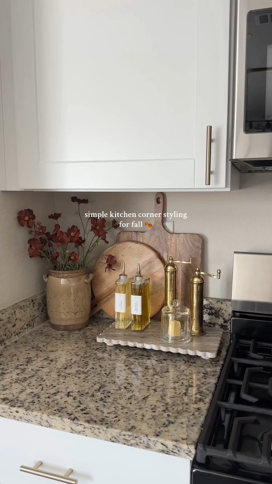 cozy and functional kitchen styling for fall! 🍂 flowers are hobby lobby and tray is homegoods! linked a similar one 🤍

#LTKHome #LTKFindsUnder50 #LTKSeasonal