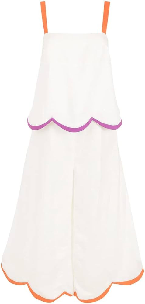 Amazon.com: Adriana Degreas, Linen Midi Jumpsuit, S, Off White/Orange/Lilac : Luxury Stores | Amazon (US)