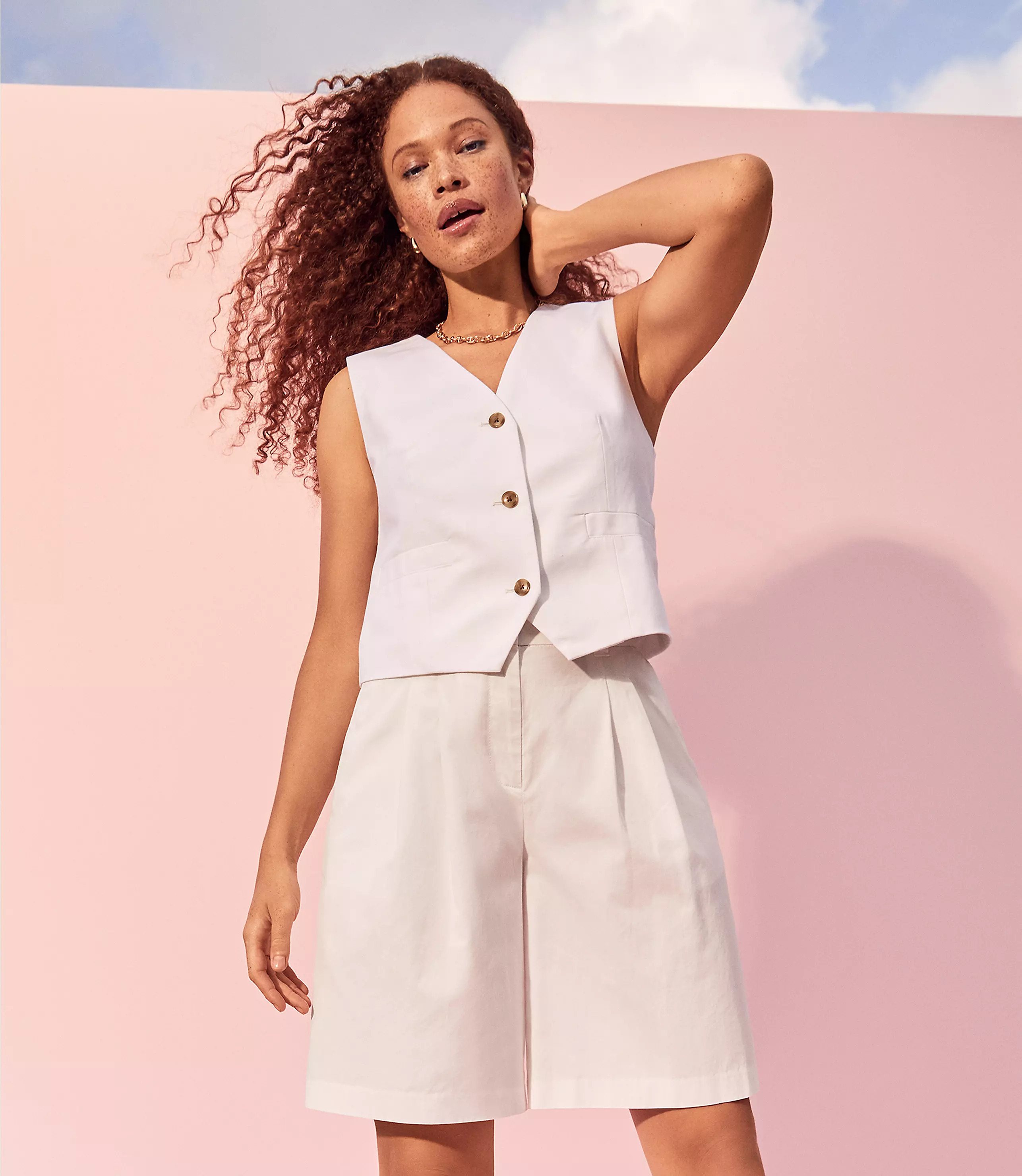 Slub Pocket Vest | LOFT