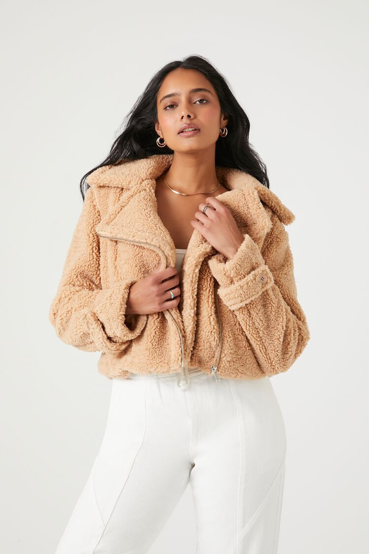 Faux Shearling Teddy Moto Jacket | Forever 21 (US)