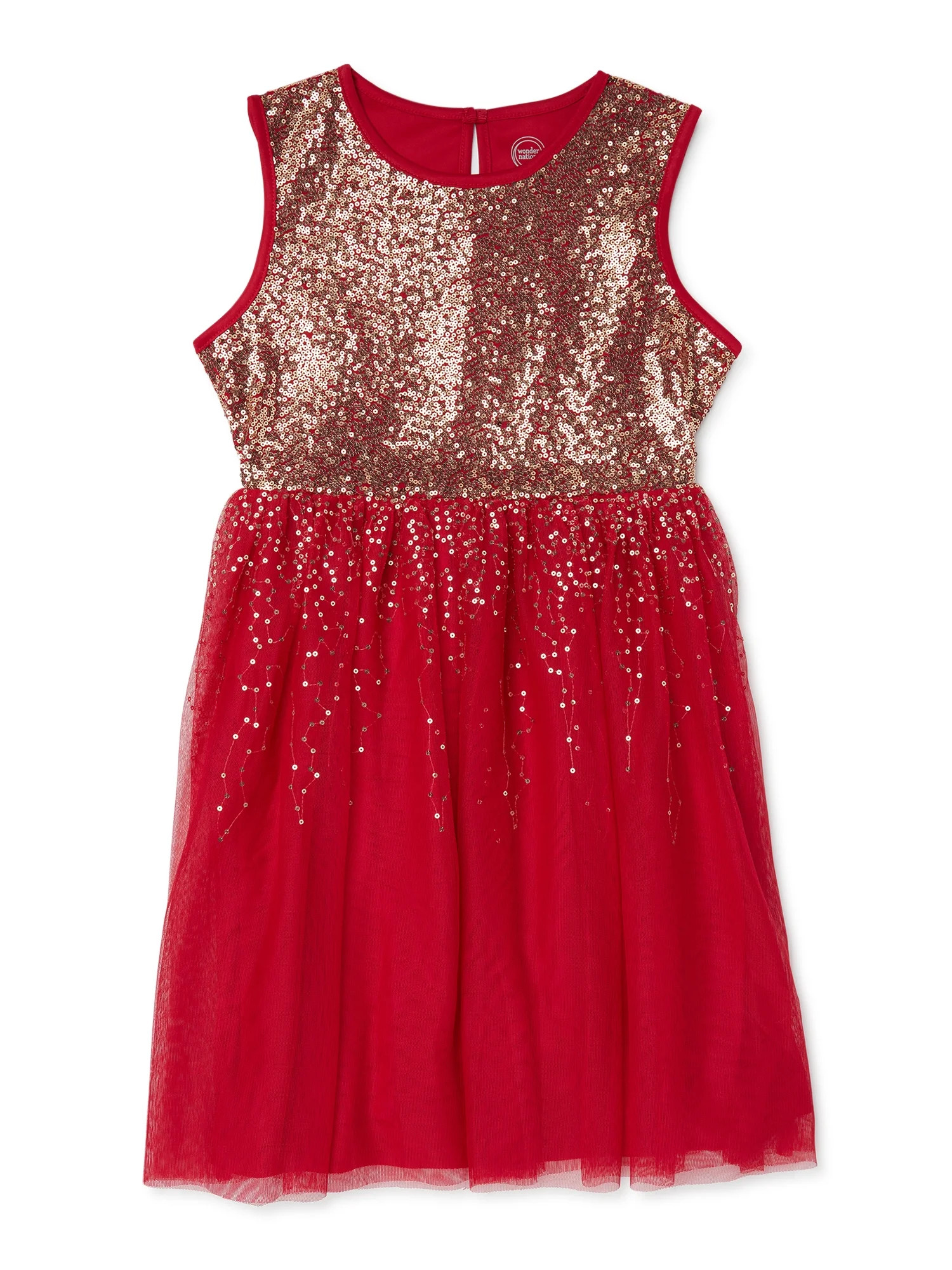 Wonder Nation Girls Dripping Sequin Dress, Sizes 4-18 & Plus | Walmart (US)