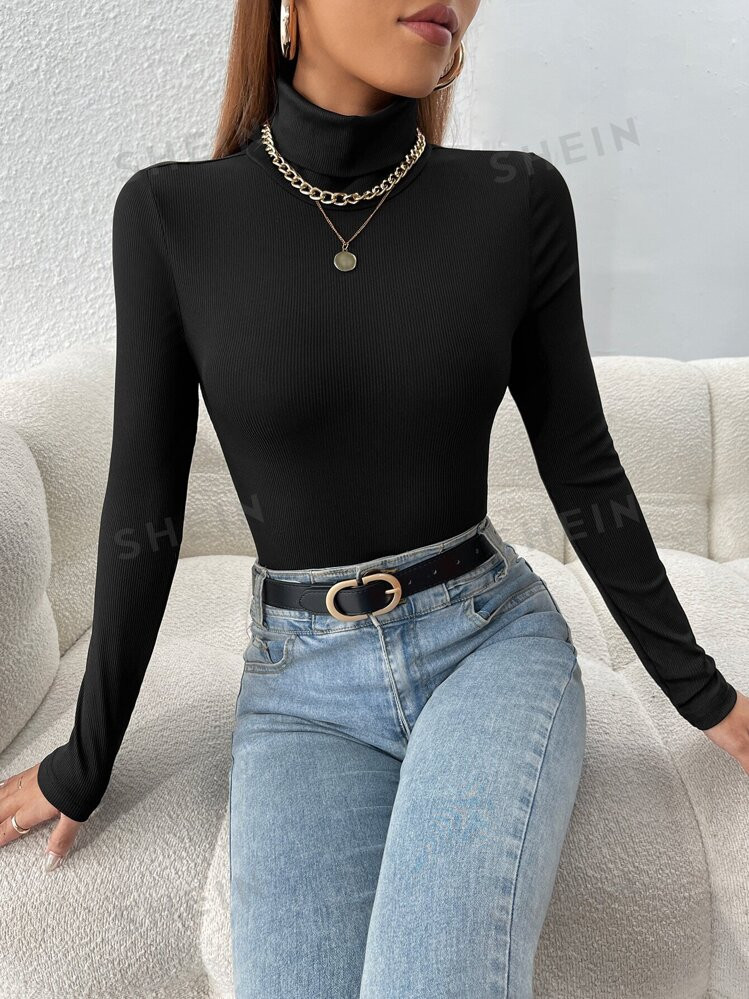 £5.47      
    £8.49
   
  -36%
        SHEIN PETITE Solid Turtleneck Slim Fit Spring Women Bo... | SHEIN