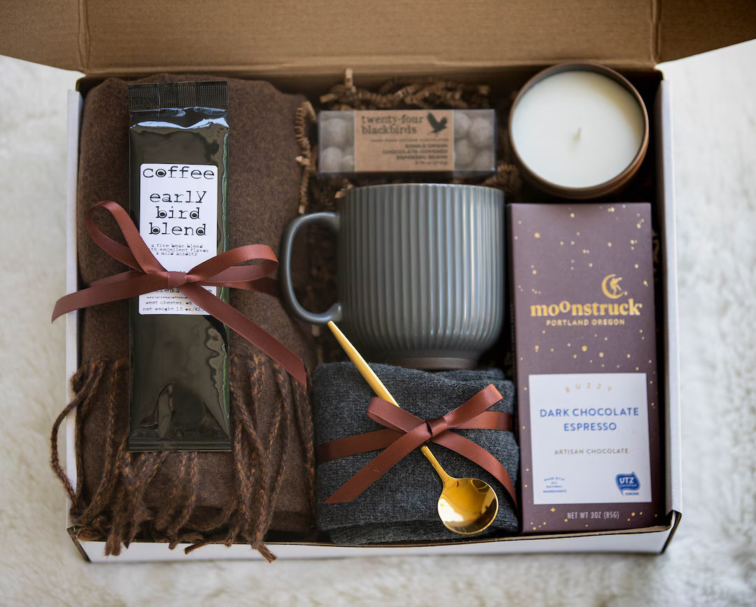 Gift Box for Him Coffee Lover Gift Appreciation Gift Thank you gift Cozy Gift Self Care Box For W... | Etsy (US)