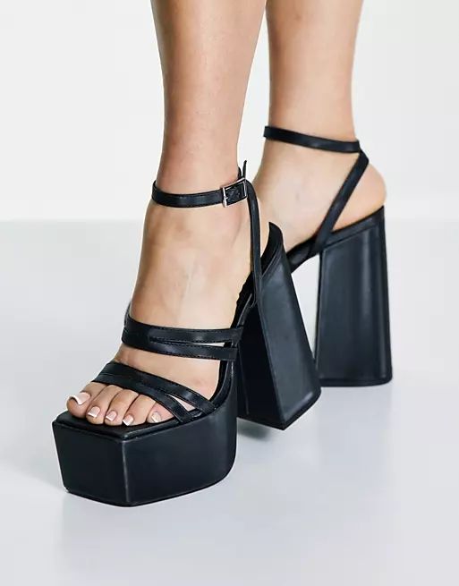 Topshop Rogue high platform sandal in black | ASOS (Global)