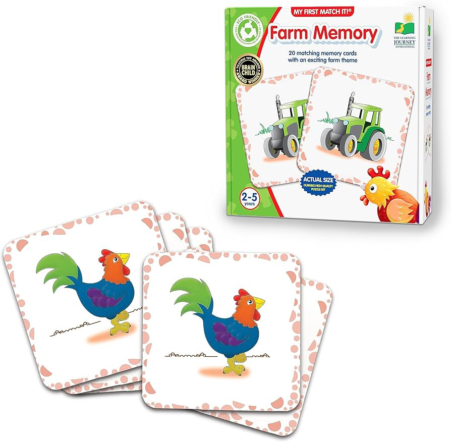 The Learning Journey My First Memory Game - Farm Memory - 20 Card Matching Memory Game - Educatio... | Amazon (US)