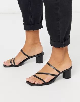 Monki Agnes strappy heeled sandal in black | ASOS (Global)