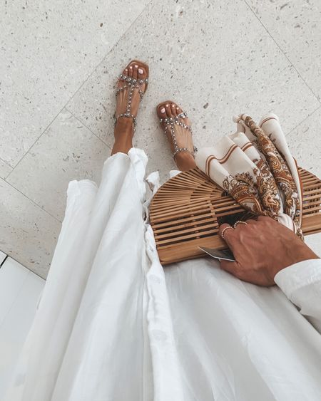 Studded sandals are 60% off. I love these for a beach vacation bc they are be worn with dresses, for a night out but also with your beach,swim looks. Fits tts 