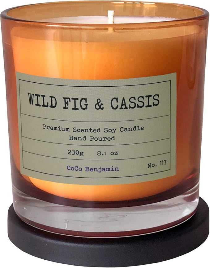 Soy Candle , Highly Scented, Hand Poured, 8.1 oz (Wild FIG & Cassis) | Amazon (US)