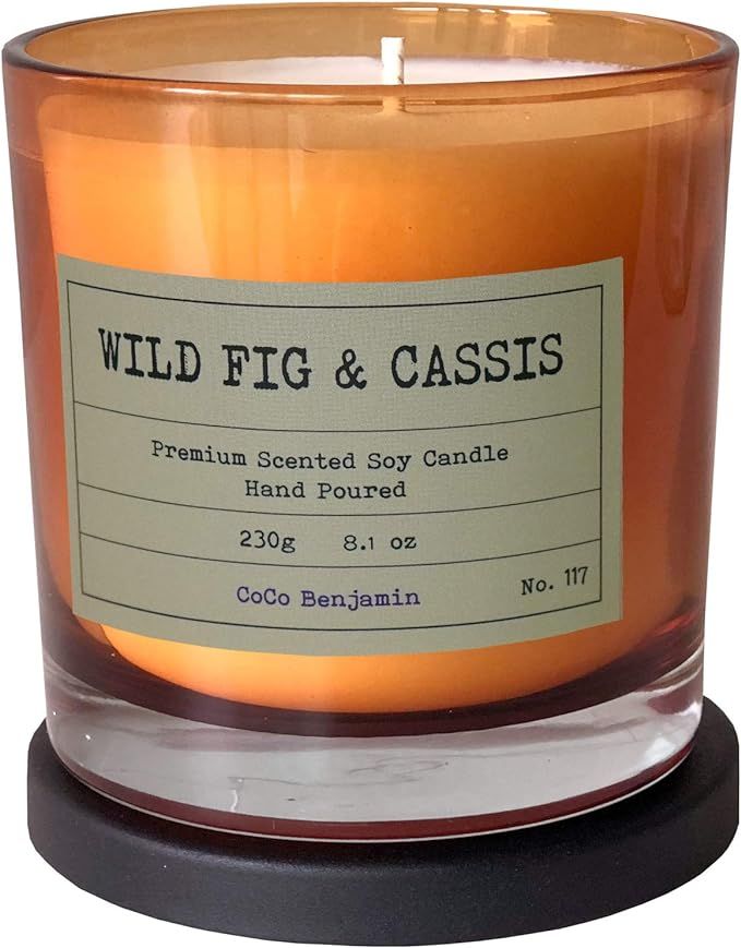 Soy Candle , Highly Scented, Hand Poured, 8.1 oz (Wild FIG & Cassis) | Amazon (US)