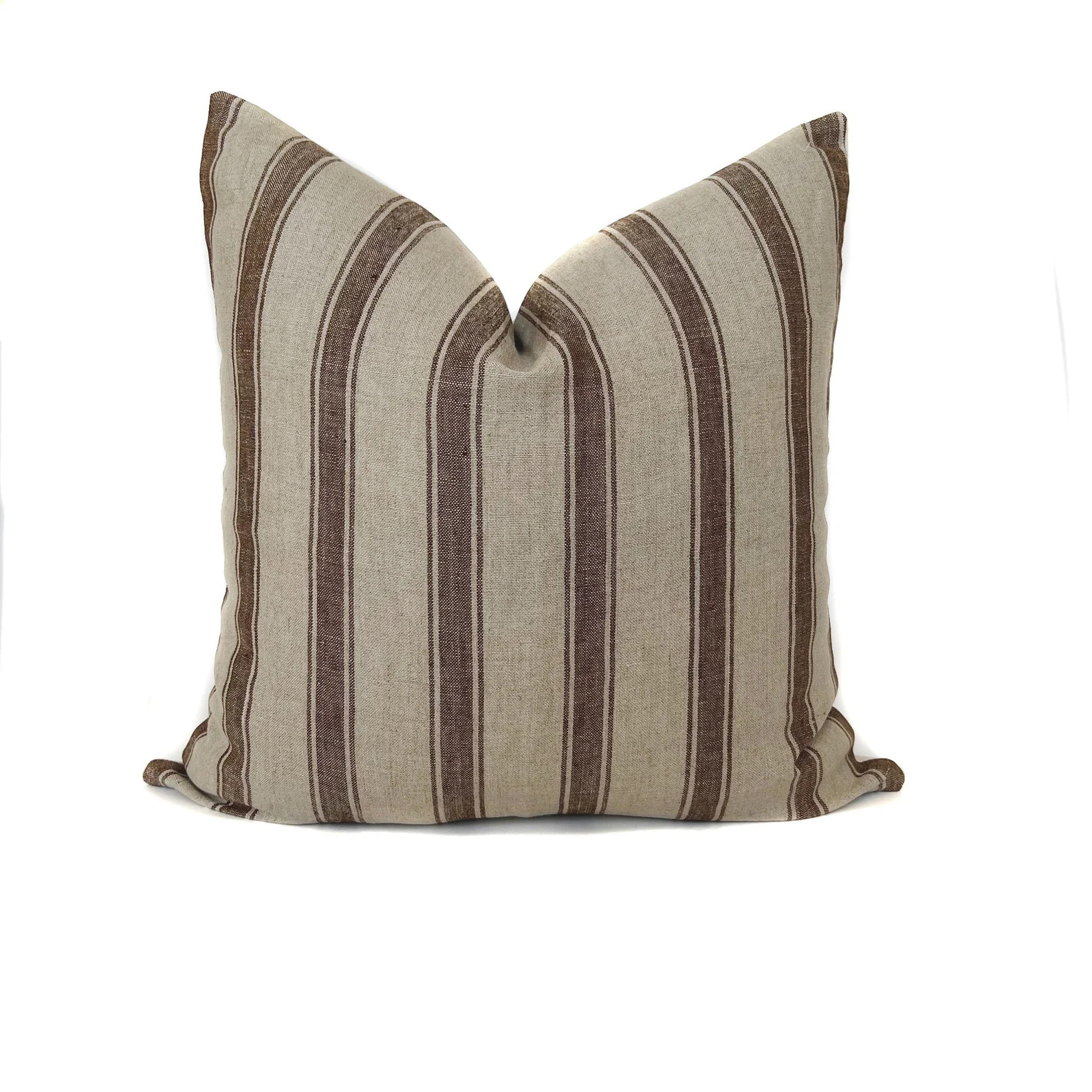 Striped Linen Pillow Cover: Brown Rust Boho Cushion - Etsy | Etsy (US)