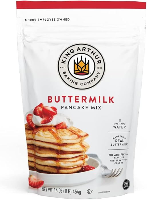King Arthur Buttermilk Pancake Mix Just Add Water, Sourced Non-GMO, Certified Kosher, 16 Oz | Amazon (US)