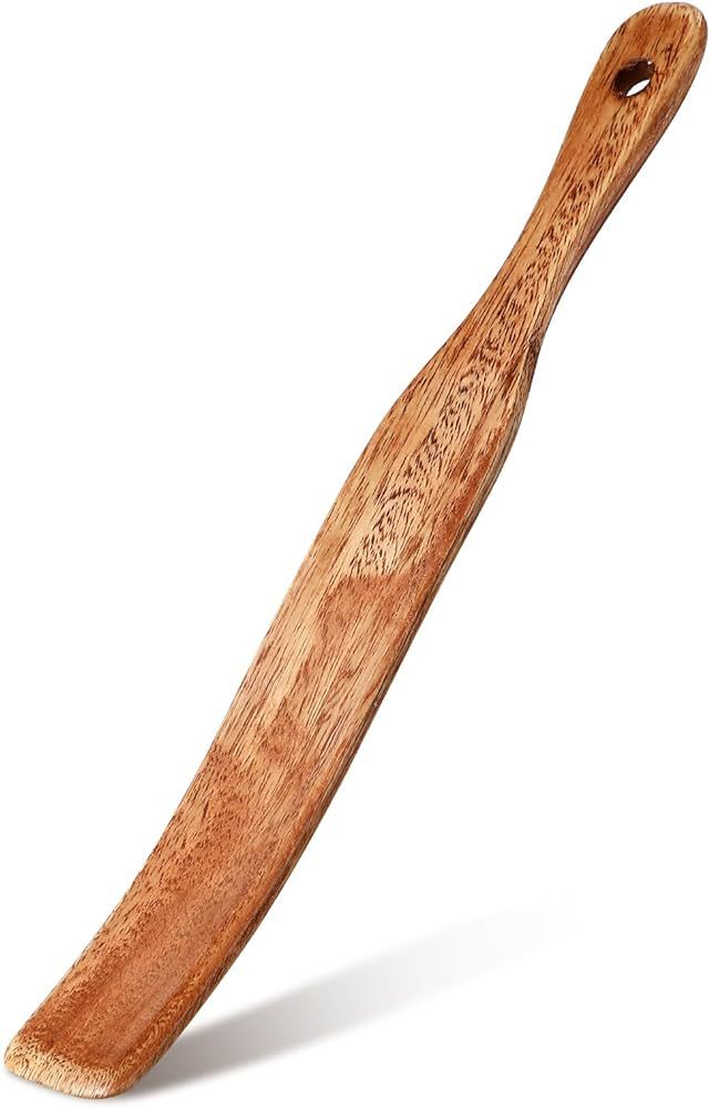 11 Inch Acacia Wooden Sourdough Spatula Bread Mixing Stir Stick Spurtle with Hanging Hole Wooden ... | Amazon (US)
