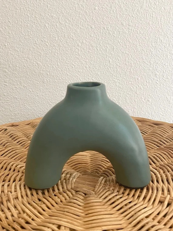 Matte Teal Arch Vase | Etsy (US)