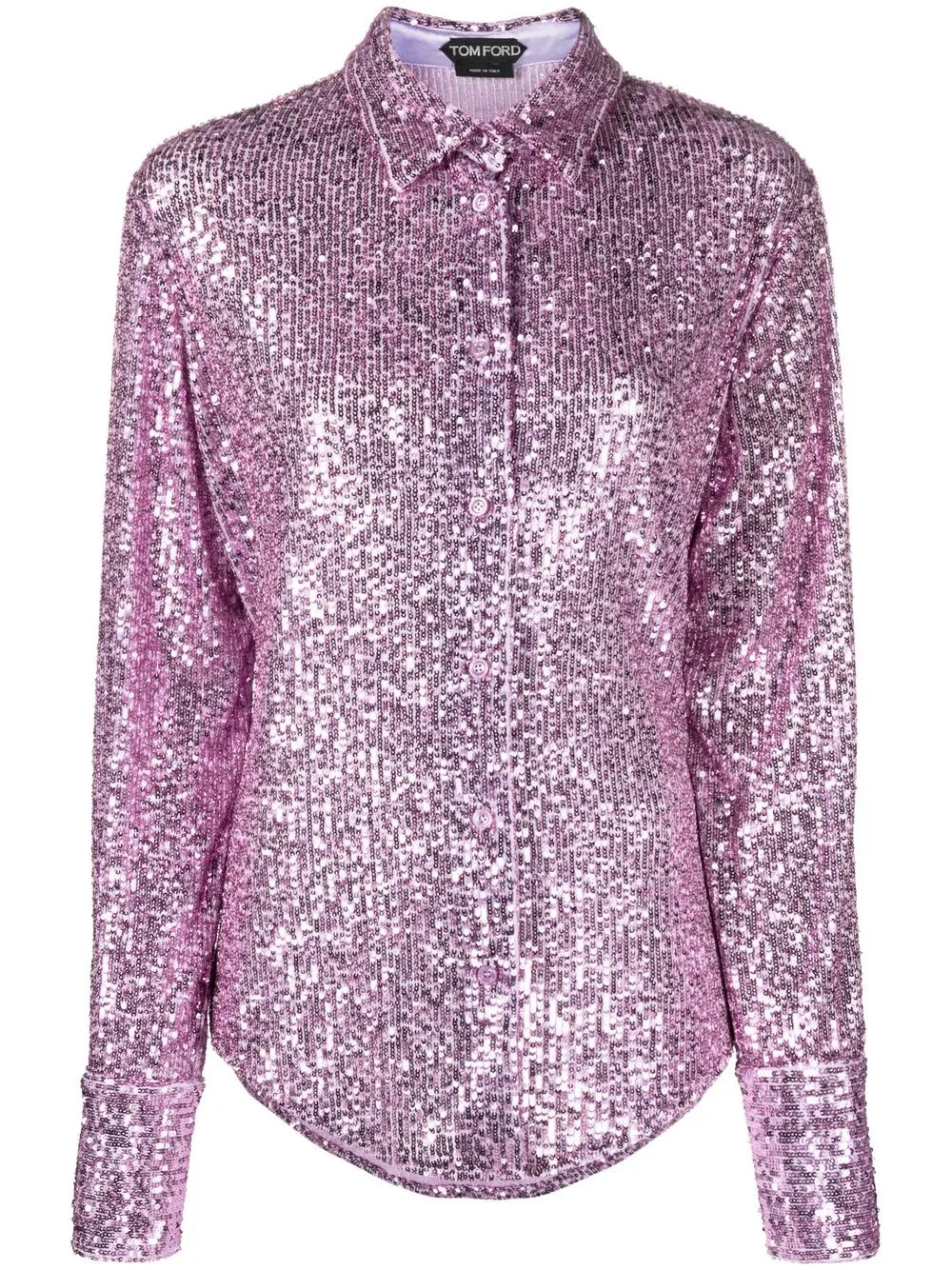 TOM FORD sequin-embellished long-sleeve Shirt - Farfetch | Farfetch Global