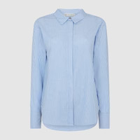 THE ULTIMATE POPLIN SHIRT - BLUE / WHITE STRIPE | WAT The Brand