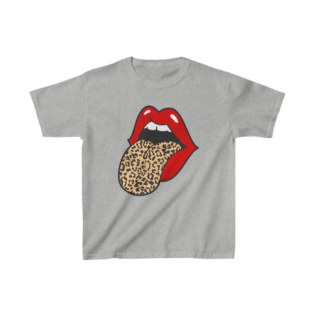Youth - Red Lips Leopard Tongue Kids Tee | Always Stylish Mama