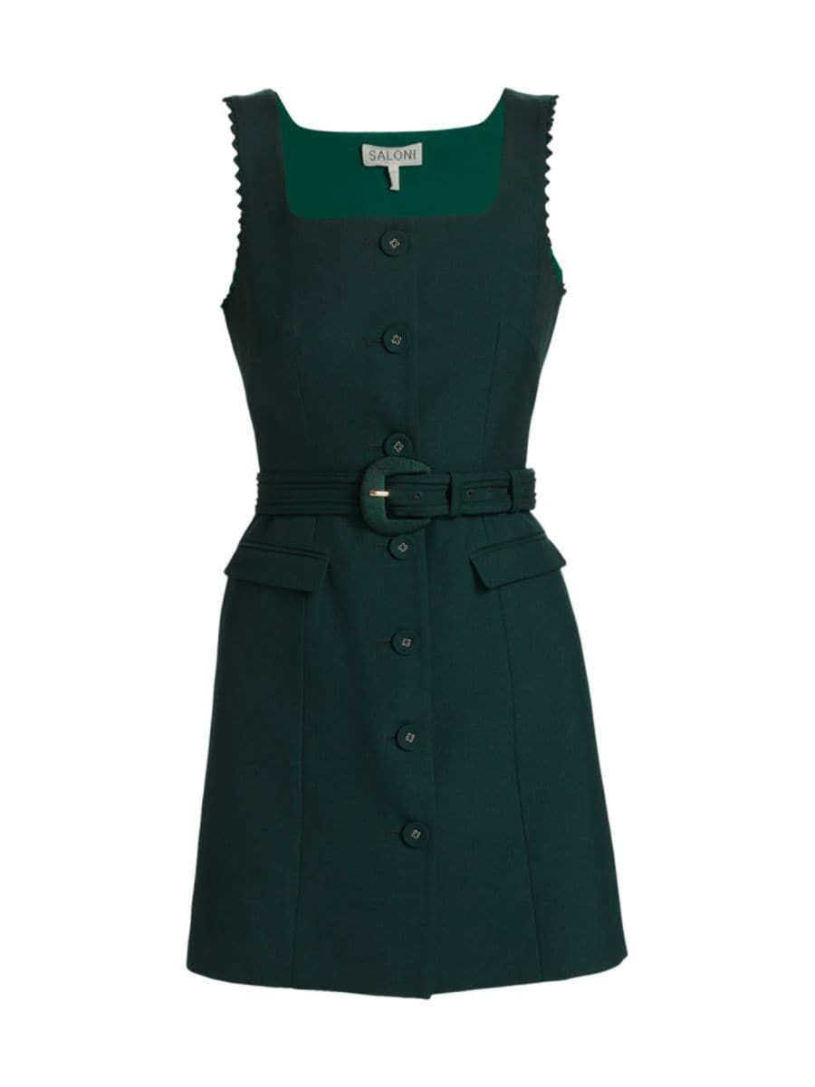 SaloniMika Wool-Blend Belted Minidress | Saks Fifth Avenue