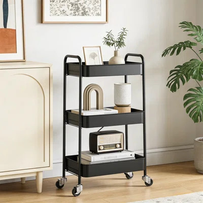 3-Tier Metal Rolling Utility Cart – Versatile Storage Organizer On Wheels For Kitchen, Bathroom, Office, Cosmetics – With Locking Casters, Easy Assemb | Wayfair North America