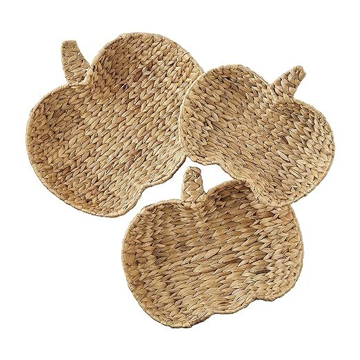 Mud Pie Brown Woven Pumpkin 3 Piece Bowl Set | Amazon (US)