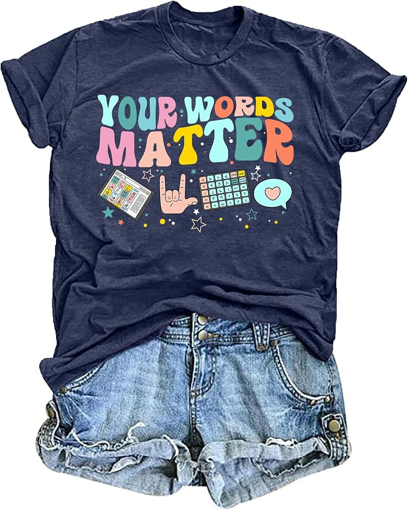 Mental Health Shirt for Women Your Words Matter Tshirts Teacher Inspirational Tee Autism Speech T... | Amazon (US)