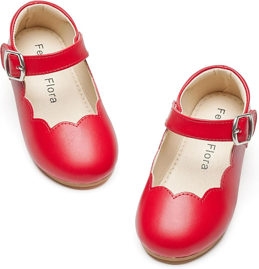 Felix & Flora Toddler Flower Girl Dress Shoes - Baby Girl Ballet Mary Jane Flats for Party School... | Amazon (US)