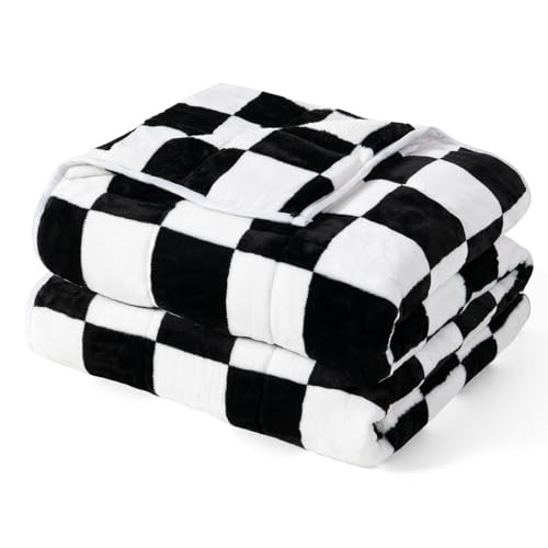 Wemore Flannel Fleece Weighted Blanket for Adult Twin Size 15 lbs, Dual Sided Luxurious Checkerbo... | Amazon (US)