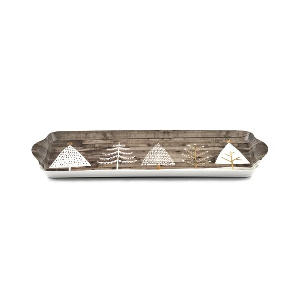 Pimpernel Wooden White Christmas Melamine Sandwich Tray - Walmart.com | Walmart (US)
