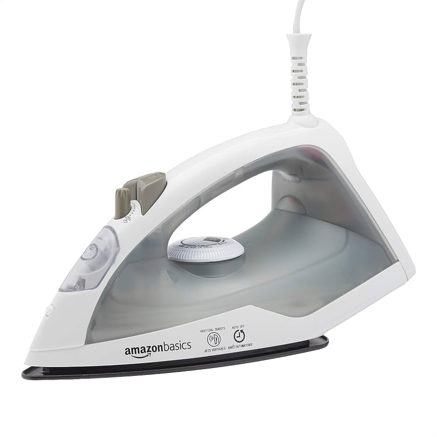 Amazon Basics 1200W 10\u201d Steam Iron, With Non-Stick Teflon Soleplate, 5 Fl Oz Water Tank (150... | Amazon (US)