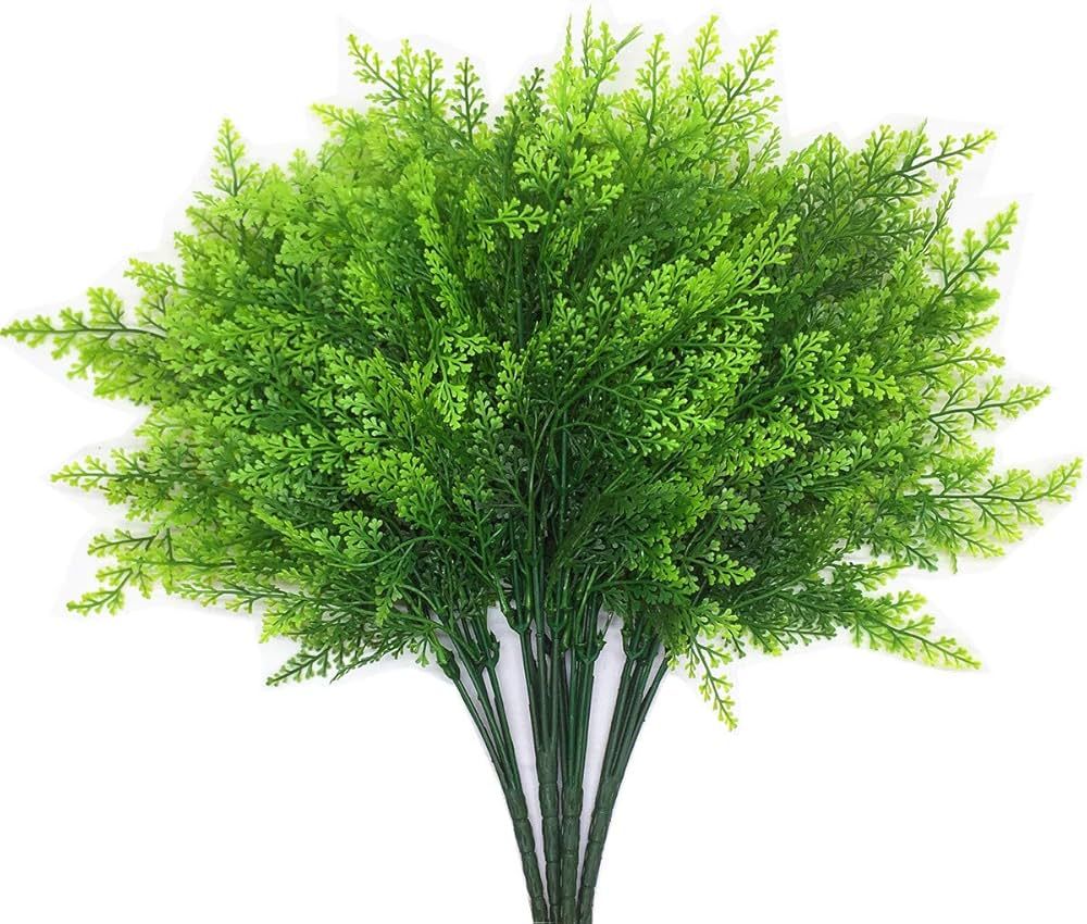 Artificial Shrubs Bushes, Plastic Plants Fern Leaves Fake Persian Grass Wedding Indoor Outdoor Ho... | Amazon (US)