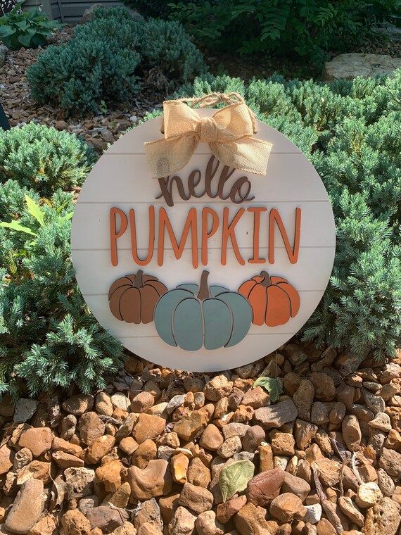 Hello pumpkin door hanger | Etsy | Etsy (US)