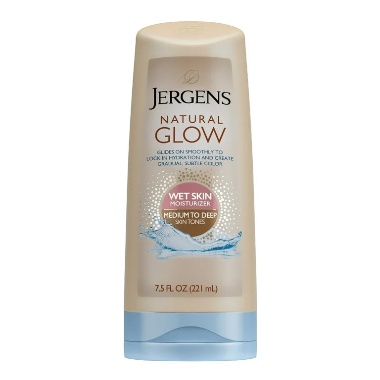 Jergens Natural Glow Wet Skin Moisturizer In-Shower Self Tanner Medium to Tan Skin, 7.5 fl oz | Walmart (US)
