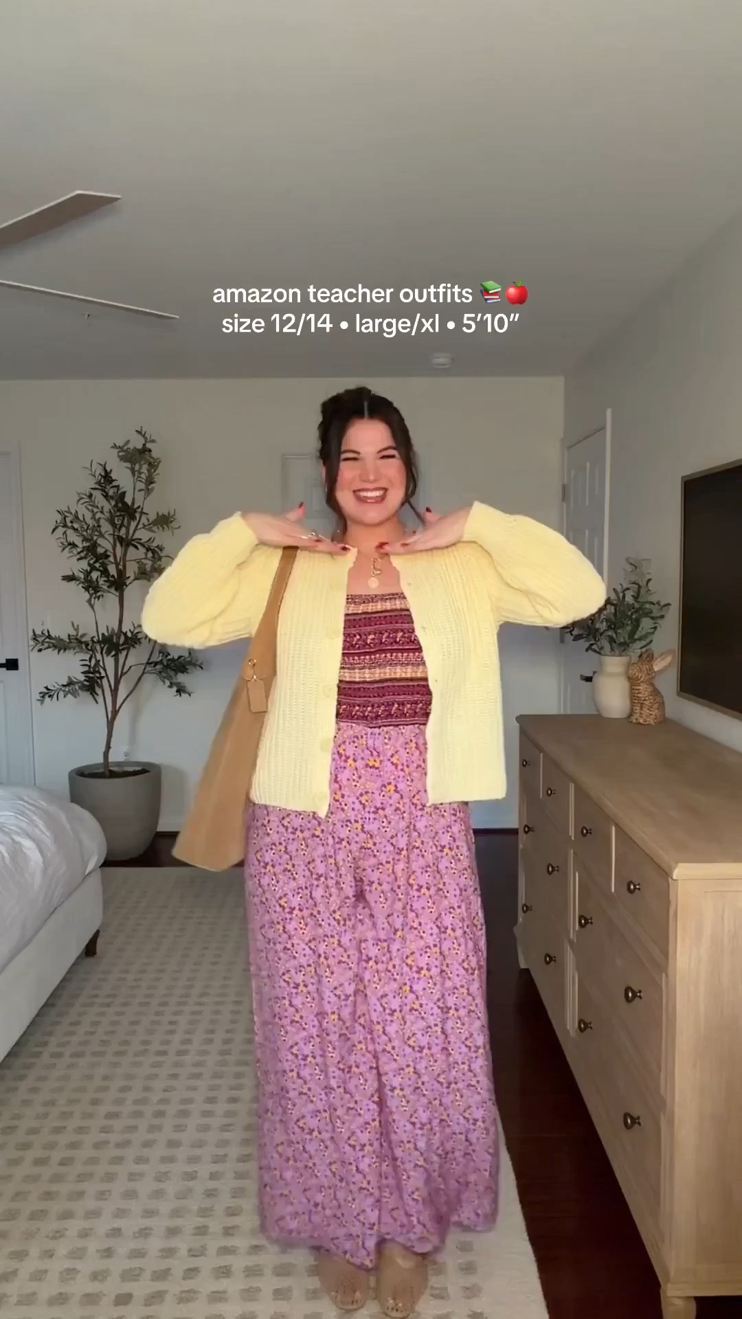 Amazon teacher outfits for spring 📚🍎 which look is your fav?

sizes: 
dress/tops/skirt : xl
jumpsuits/pants : xxl (i size up for length)
cardigans: large

#LTKootd #LTKMidsize #LTKSeasonal