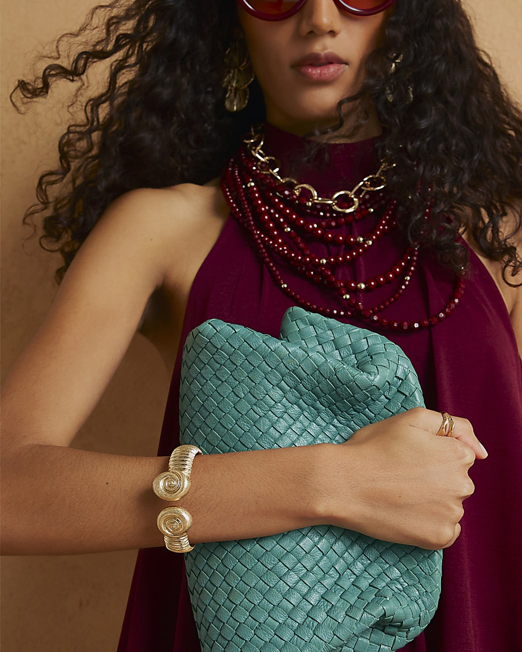 Gold Swirl Hinge Bangle | River Island UK & IE
