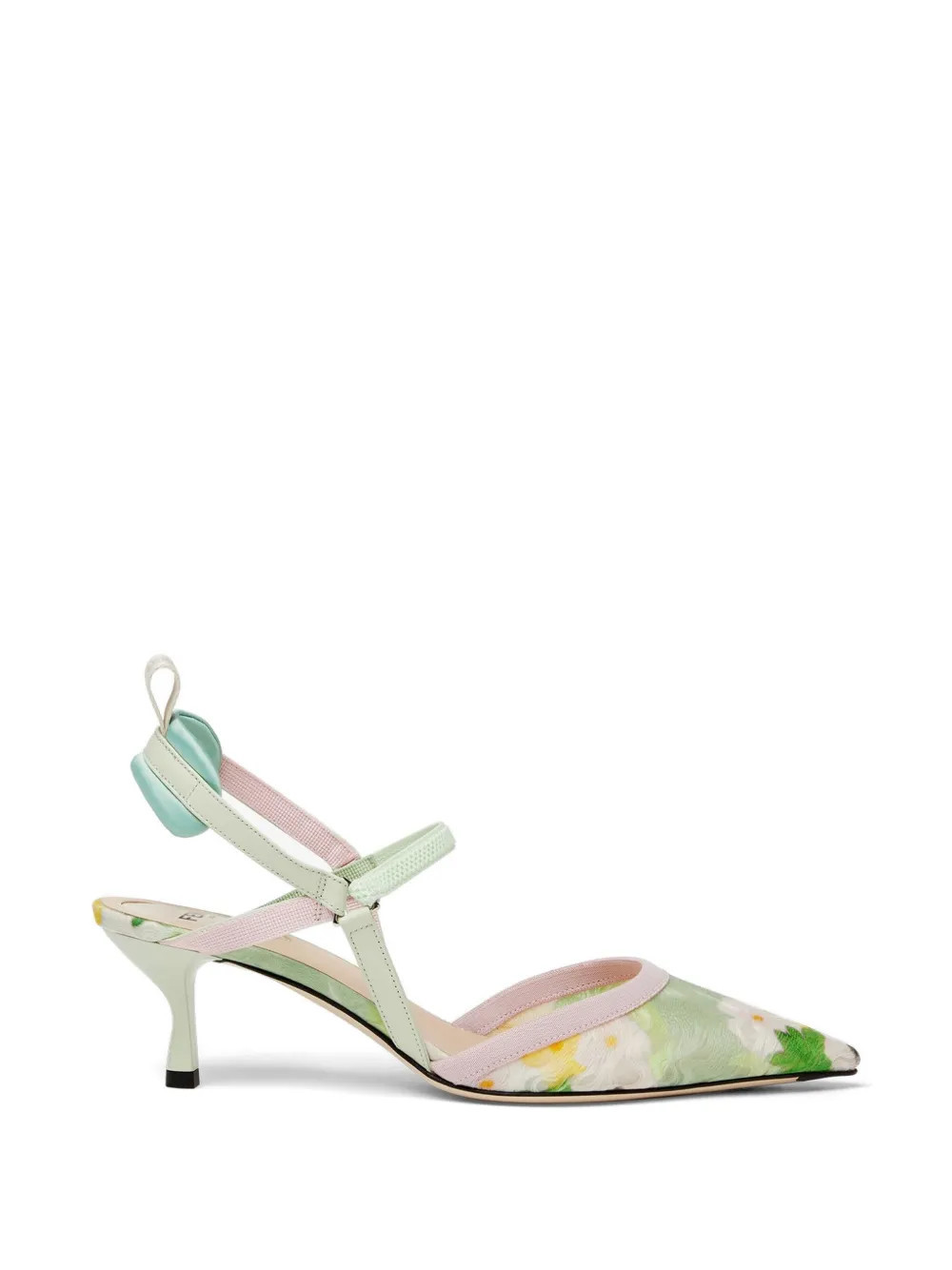FENDI Colibrì Lite floral-pattern strappy pumps - Green | Farfetch Global