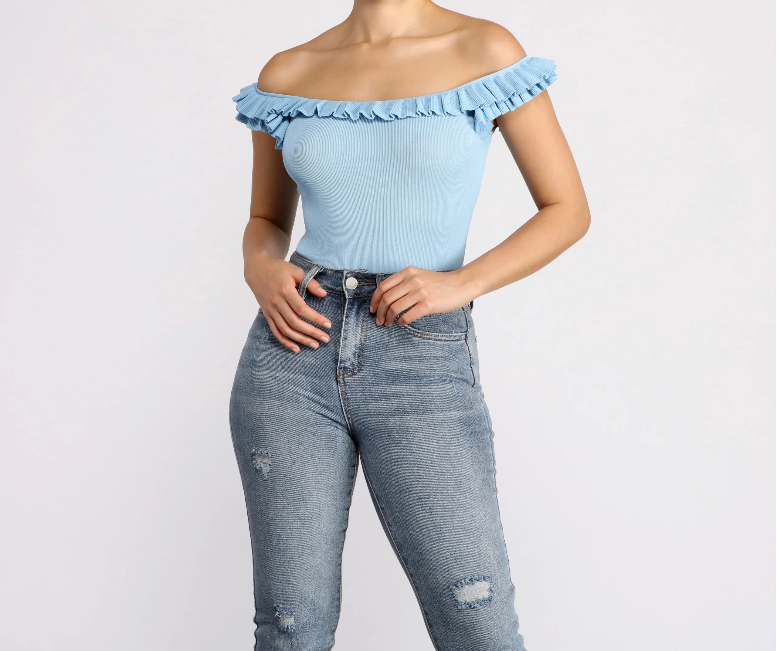 Miss Pretty Ruffle Crop Top | Windsor Stores