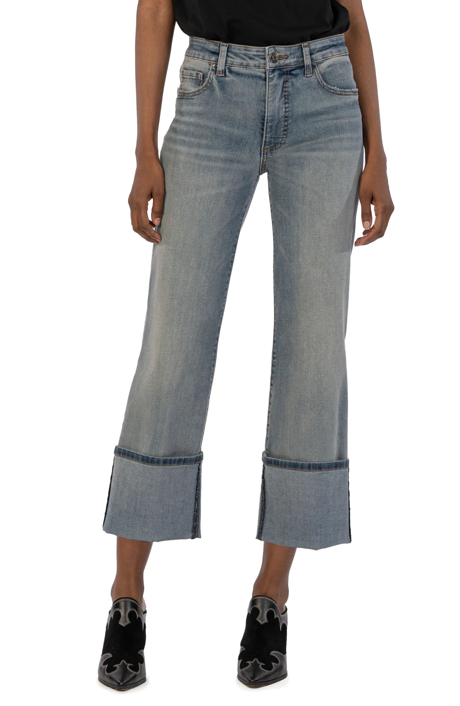 High Waist Fab Ab Cuffed Culotte Jeans | Nordstrom