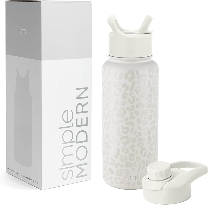 Simple Modern Water Bottle with Straw and Chug Lid Vacuum Insulated Stainless Steel Metal Thermos... | Amazon (US)