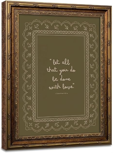 Framed Inspirational Bible Verse Wall Art Print “Let All That You Do Be Done with Love” Scrip... | Amazon (US)