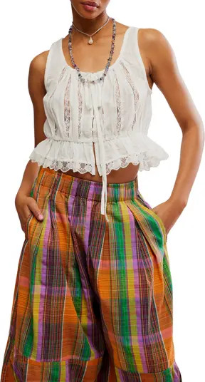 Alana Lace Trim Peplum Top | Nordstrom