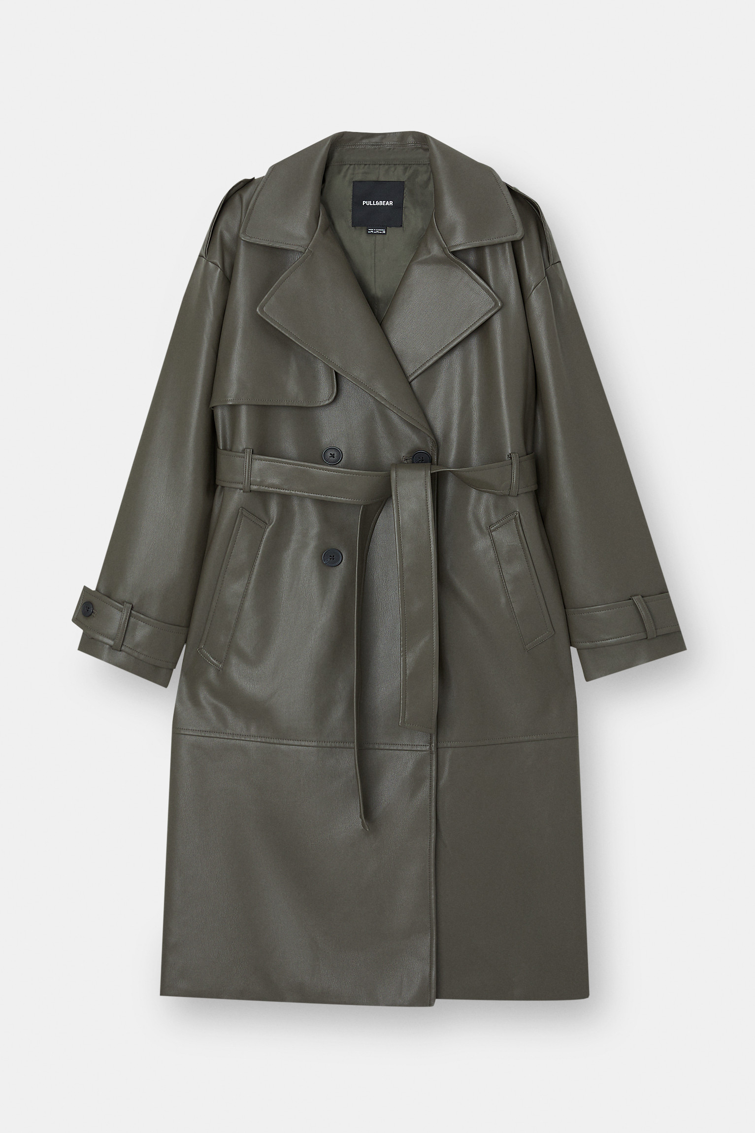 Faux leather trench coat | PULL and BEAR UK