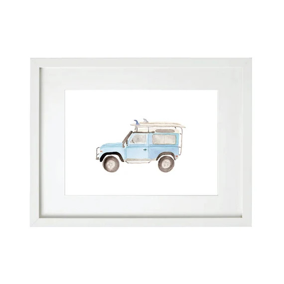 Land Rover Defender Blue Watercolor Art Print Watercolor | Etsy | Etsy (US)