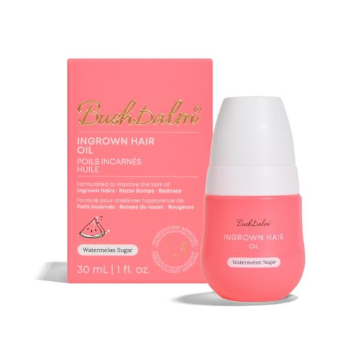Bushbalm Ingrown Hair Oil - Helps Prevent and Repair Skin from Ingrown Hairs, Razor Burn & Underarm Bumps - Soothe Skin from Post Shave Itchiness, Irritation and Redness, 30 ml - Watermelon Sugar Oil | Amazon (US)