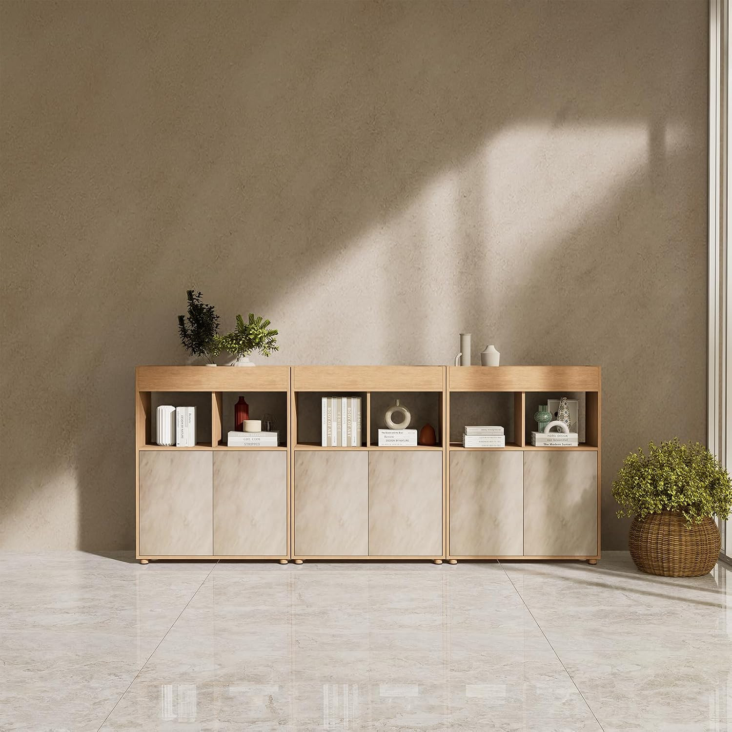 Cream Limewash Peel and Stick Wallpaper 24'' x 197'' Natural Concrete Contact Paper Beige Self Adhesive Wall paper Waterproof Matte Ivory Faux Marble Vinyl for Counter Bedroom Cabinet Living Room | Amazon (US)