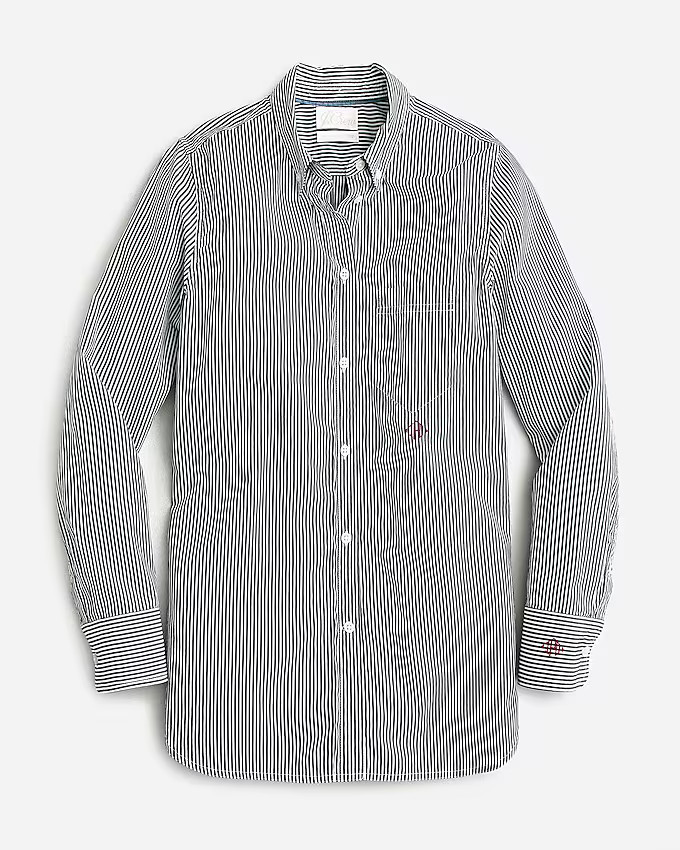 Petite classic-fit washed cotton poplin shirt in stripe | J. Crew US