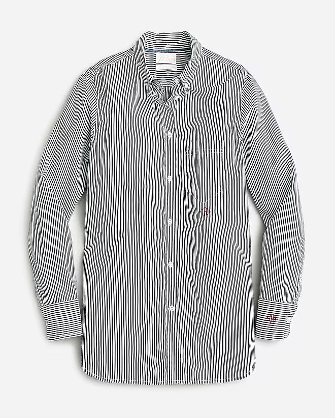 Petite classic-fit washed cotton poplin shirt in stripe | J.Crew US