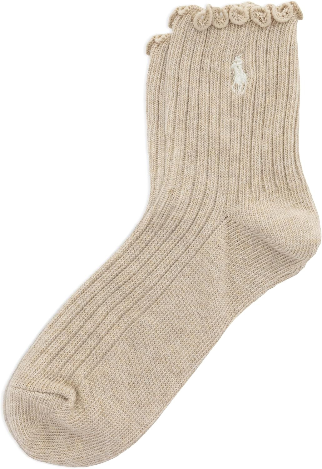 POLO RALPH LAUREN Women's Lettuce Edge Cotton Ruffle Ankle Socks, 1 Pair | Amazon (US)