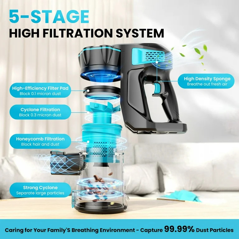 INSE Cordless Vacuum Cleaners, 6-in-1 Lightweight Stick Vacuum for Hardwood Floor Carpet Pet Hair... | Walmart (US)